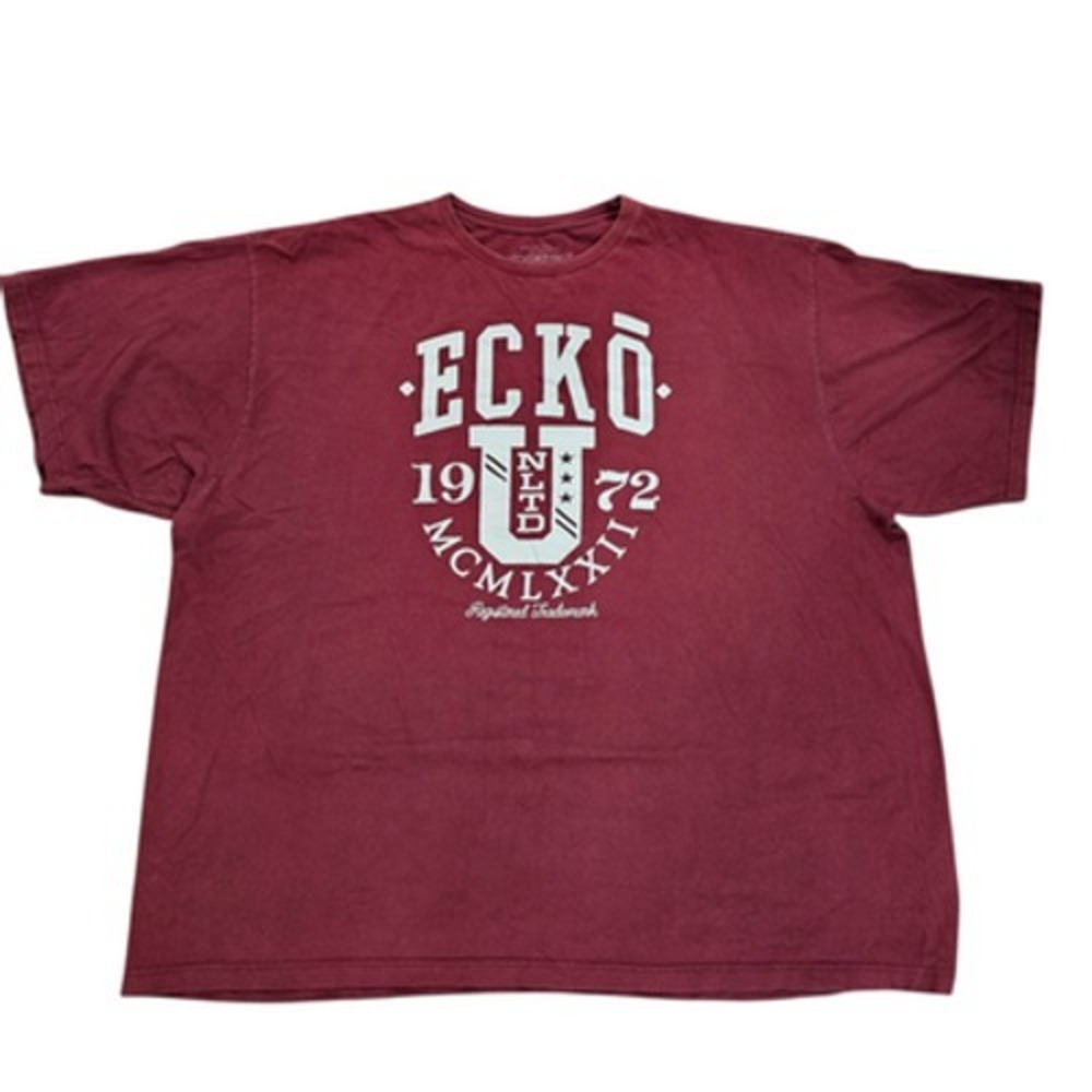 ECKO UNLTD. Men's 5XB Big & Tall T-Shirt Red Burgundy Graphic Crew Neck Cotton
